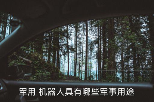 軍用 機器人具有哪些軍事用途
