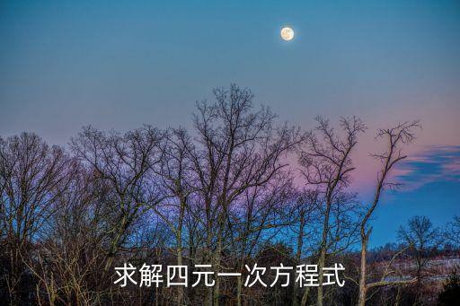 求解四元一次方程式