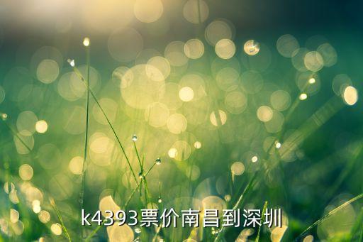 k4393票價(jià)南昌到深圳