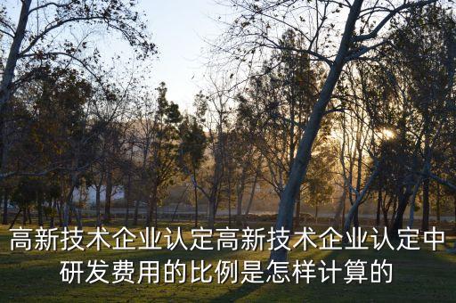 高新技術(shù)企業(yè)認(rèn)定高新技術(shù)企業(yè)認(rèn)定中研發(fā)費用的比例是怎樣計算的