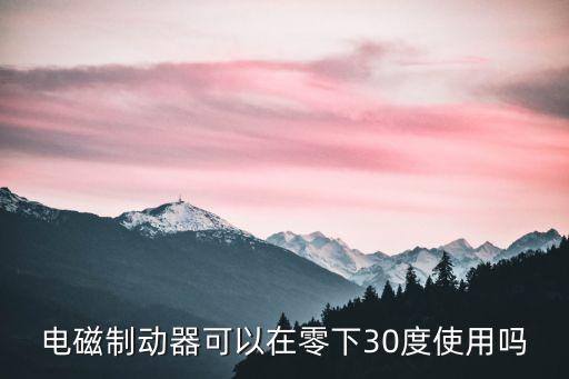 電磁制動(dòng)器可以在零下30度使用嗎