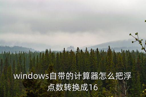 windows自帶的計算器怎么把浮點數(shù)轉(zhuǎn)換成16