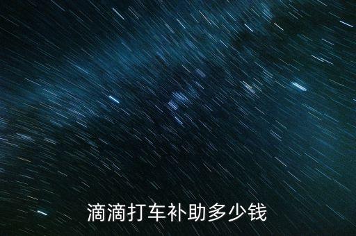 滴滴打車補(bǔ)助多少錢(qián)