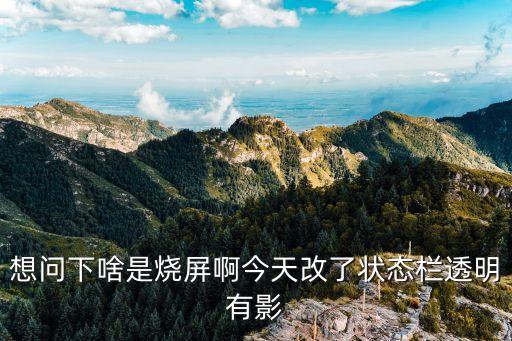 想問(wèn)下啥是燒屏啊今天改了狀態(tài)欄透明有影
