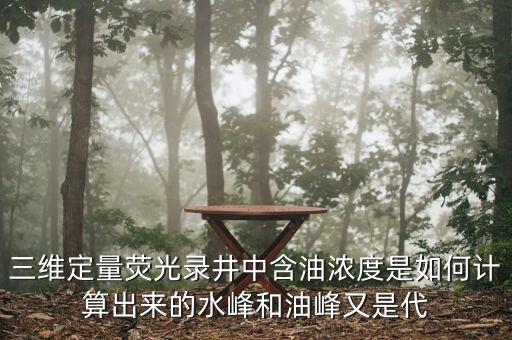 三維定量熒光錄井中含油濃度是如何計算出來的水峰和油峰又是代