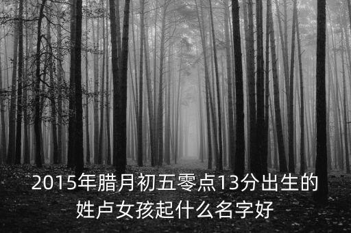 2015年臘月初五零點13分出生的姓盧女孩起什么名字好