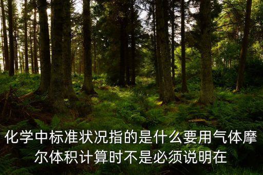 化學中標準狀況指的是什么要用氣體摩爾體積計算時不是必須說明在