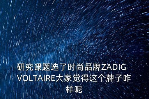 研究課題選了時尚品牌ZADIG  VOLTAIRE大家覺得這個牌子咋樣呢