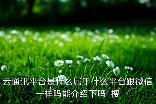 云通訊平臺是什么屬于什么平臺跟微信一樣嗎能介紹下嗎  搜