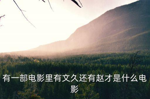 有一部電影里有文久還有趙才是什么電影