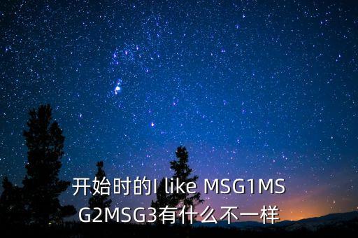開始時(shí)的I like MSG1MSG2MSG3有什么不一樣