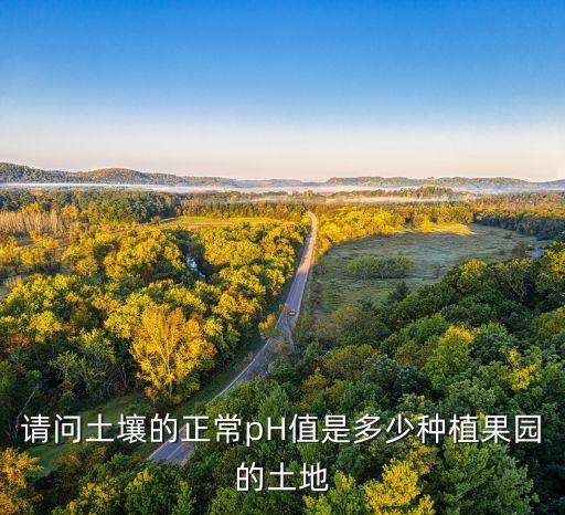請問土壤的正常pH值是多少種植果園的土地