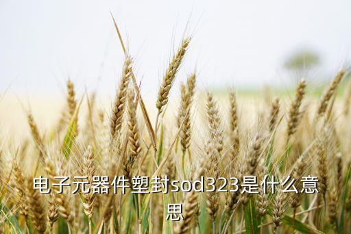 電子元器件塑封sod323是什么意思