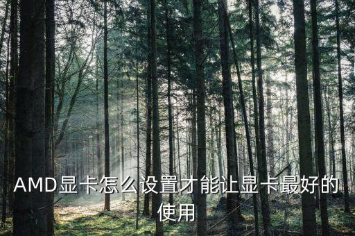 AMD顯卡怎么設置才能讓顯卡最好的使用