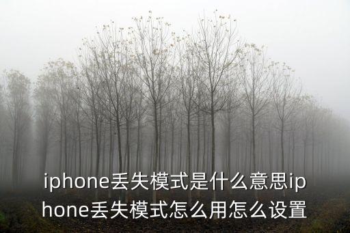 丟失模式，蘋果定位查詢什么是丟失模式什么是抹掉iphone