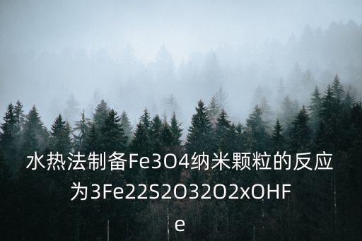 水熱法制備Fe3O4納米顆粒的反應(yīng)為3Fe22S2O32O2xOHFe