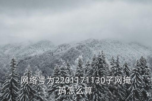 網(wǎng)絡(luò)號(hào)為2201171130子網(wǎng)掩碼怎么算