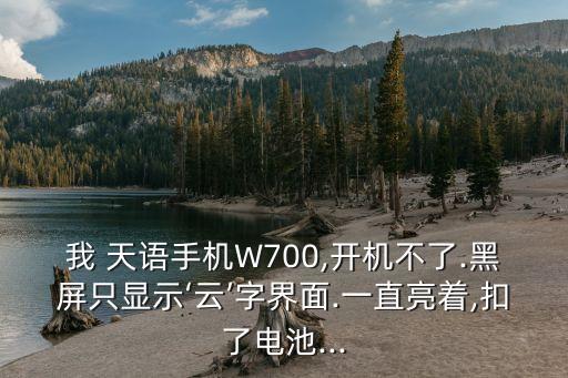 我 天語(yǔ)手機(jī)W700,開(kāi)機(jī)不了.黑屏只顯示‘云’字界面.一直亮著,扣了電池...