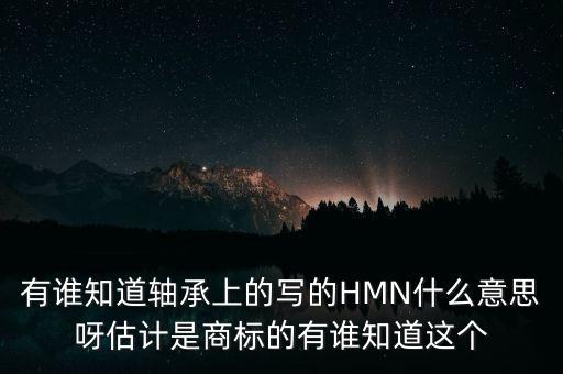 有誰(shuí)知道軸承上的寫(xiě)的HMN什么意思呀估計(jì)是商標(biāo)的有誰(shuí)知道這個(gè)