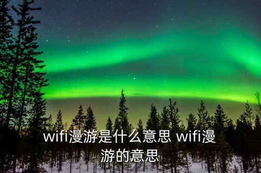 wifi漫游是什么意思 wifi漫游的意思