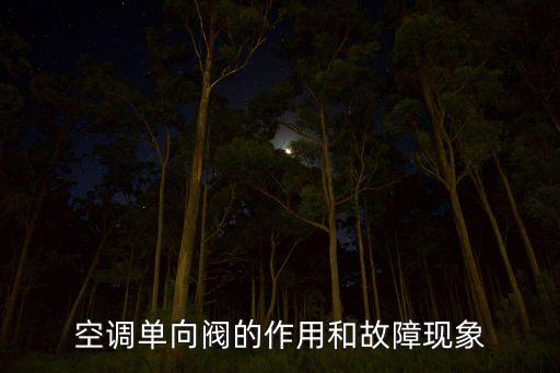 空調(diào)單向閥的作用和故障現(xiàn)象