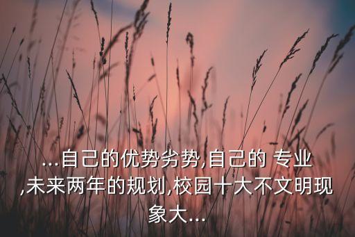 ...自己的優(yōu)勢劣勢,自己的 專業(yè),未來兩年的規(guī)劃,校園十大不文明現(xiàn)象大...