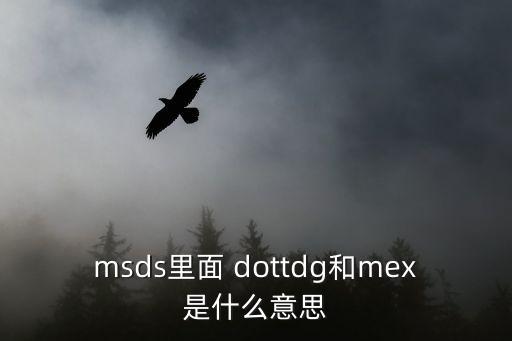 msds里面 dottdg和mex是什么意思