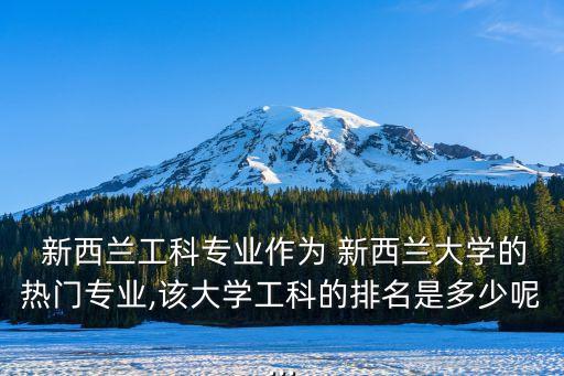  新西蘭工科專(zhuān)業(yè)作為 新西蘭大學(xué)的熱門(mén)專(zhuān)業(yè),該大學(xué)工科的排名是多少呢...