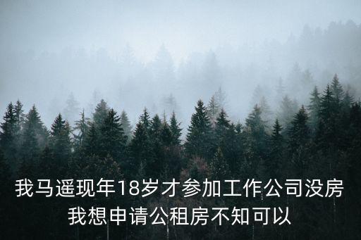 我馬遙現(xiàn)年18歲才參加工作公司沒房我想申請公租房不知可以