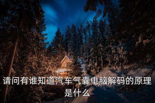 請問有誰知道汽車氣囊電腦解碼的原理是什么