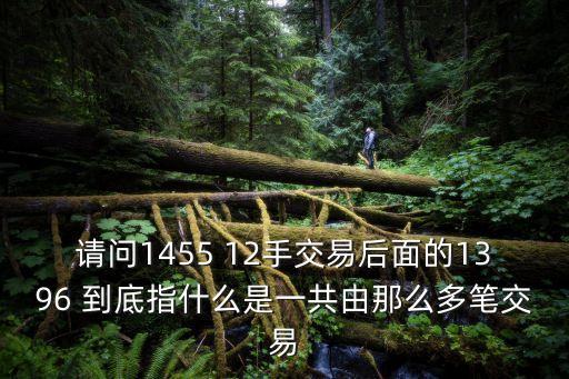 請(qǐng)問(wèn)1455 12手交易后面的1396 到底指什么是一共由那么多筆交易