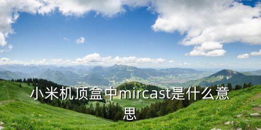 小米機頂盒中mircast是什么意思