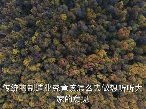 傳統(tǒng)的制造業(yè)究竟該怎么去做想聽聽大家的意見