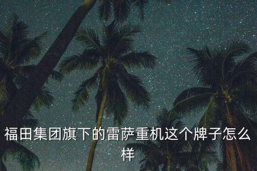 福田集團(tuán)旗下的雷薩重機(jī)這個(gè)牌子怎么樣