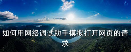 如何用網(wǎng)絡(luò)調(diào)試助手模擬打開網(wǎng)頁的請求