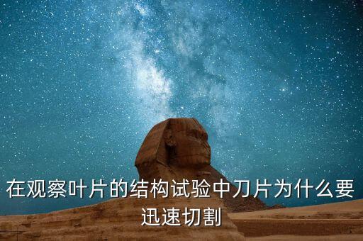 在觀察葉片的結(jié)構(gòu)試驗中刀片為什么要迅速切割