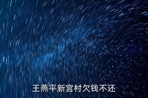 王燕平新宮村欠錢不還