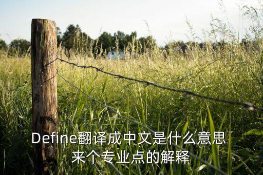 define，define是啥意思