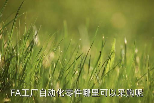 FA工廠自動化零件哪里可以采購呢