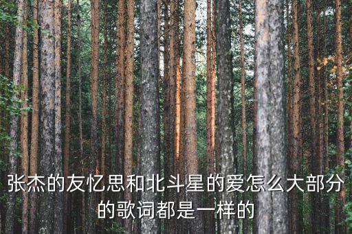 友憶思，張杰的友憶思和北斗星的愛怎么大部分的歌詞都是一樣的