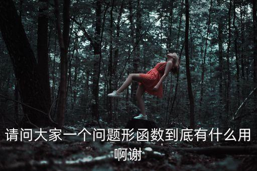 請問大家一個問題形函數(shù)到底有什么用啊謝