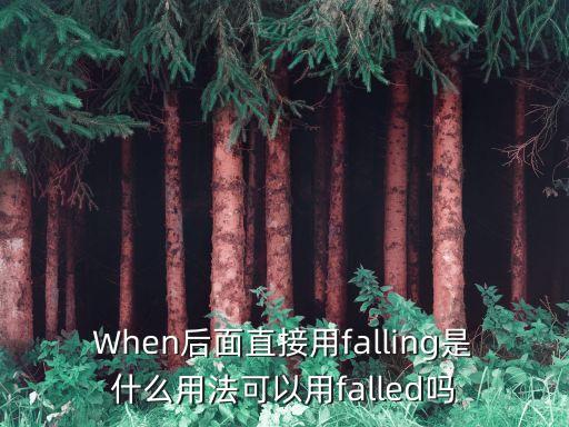 When后面直接用falling是什么用法可以用falled嗎