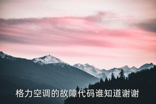 格力空調(diào)故障代碼，格力空調(diào)故障代碼有哪些E1是什么意思
