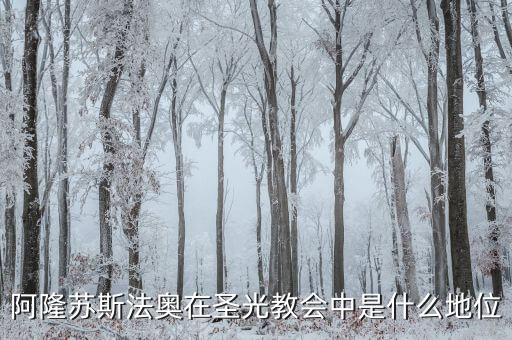 阿隆蘇斯法奧在圣光教會中是什么地位