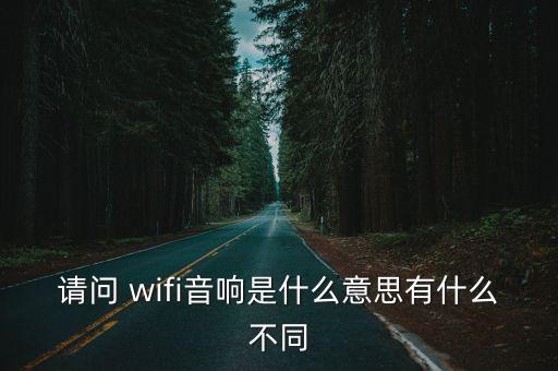 請問 wifi音響是什么意思有什么不同