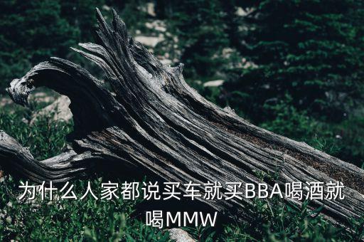 為什么人家都說買車就買BBA喝酒就喝MMW
