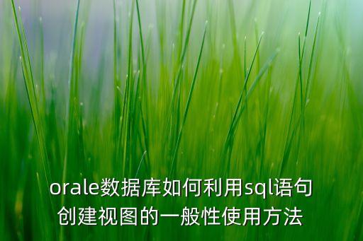 orale數(shù)據(jù)庫如何利用sql語句創(chuàng)建視圖的一般性使用方法
