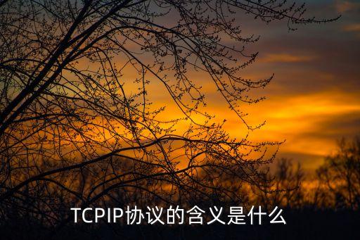 TCPIP協(xié)議的含義是什么