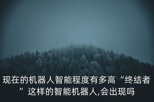 現(xiàn)在的機器人智能程度有多高“終結者”這樣的智能機器人,會出現(xiàn)嗎