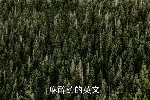 麻醉藥的英文